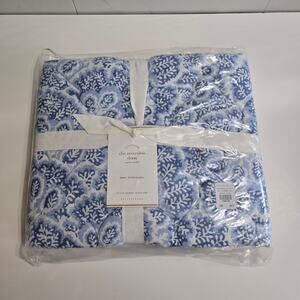 NWT Pottery Barn Clio Reversible European Pillow Sham Blue White 26 x 26 in